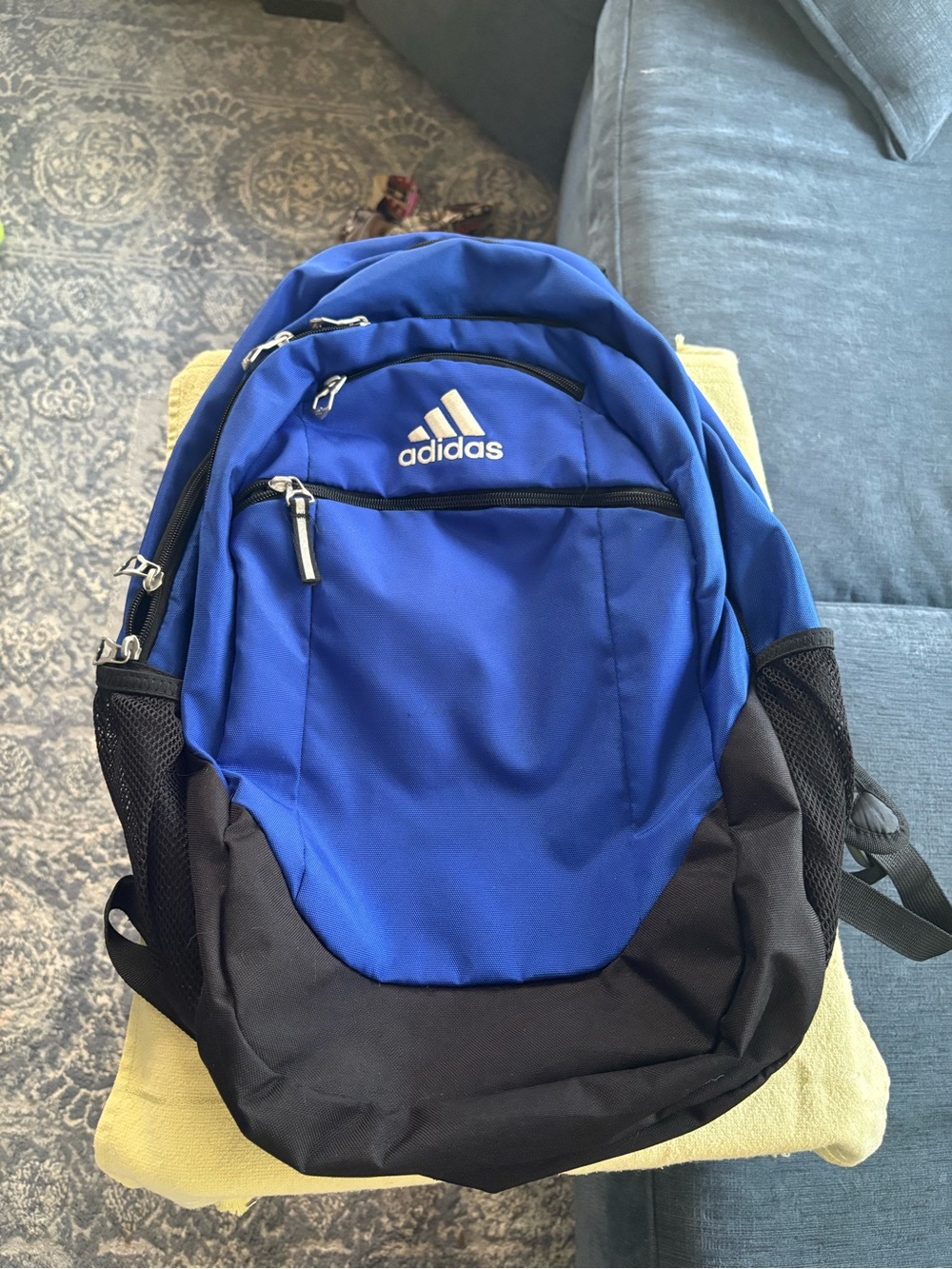 adidas Blue and Black Men’s Backpack with Logo